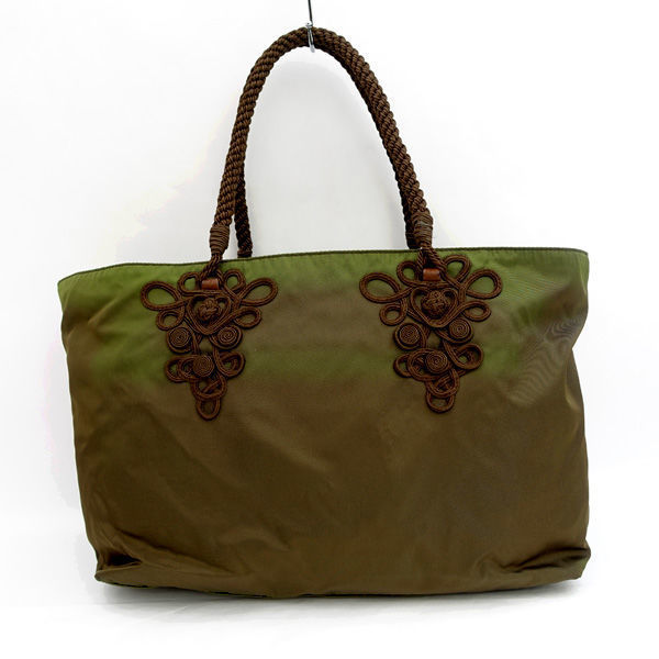 Prada Nylon Hand BrownGreen Bag Guarantee Prada Nylon Hand BrownGreen Bag Guarantee